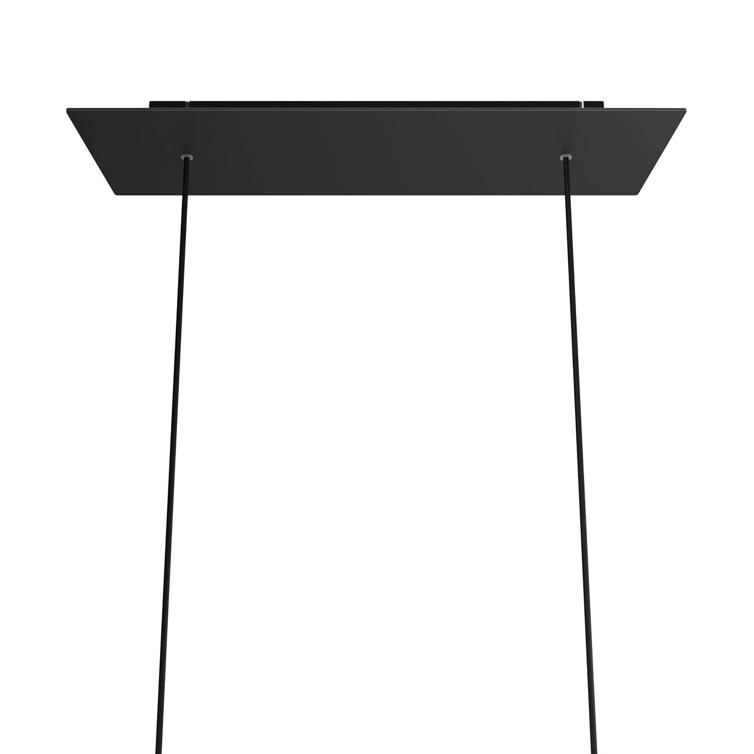 XXL Ceiling canopy Rose-One rectangular with 2 holes and 6 side holes, size 675 x 225 mm - Matte Black Dibond - Image 7