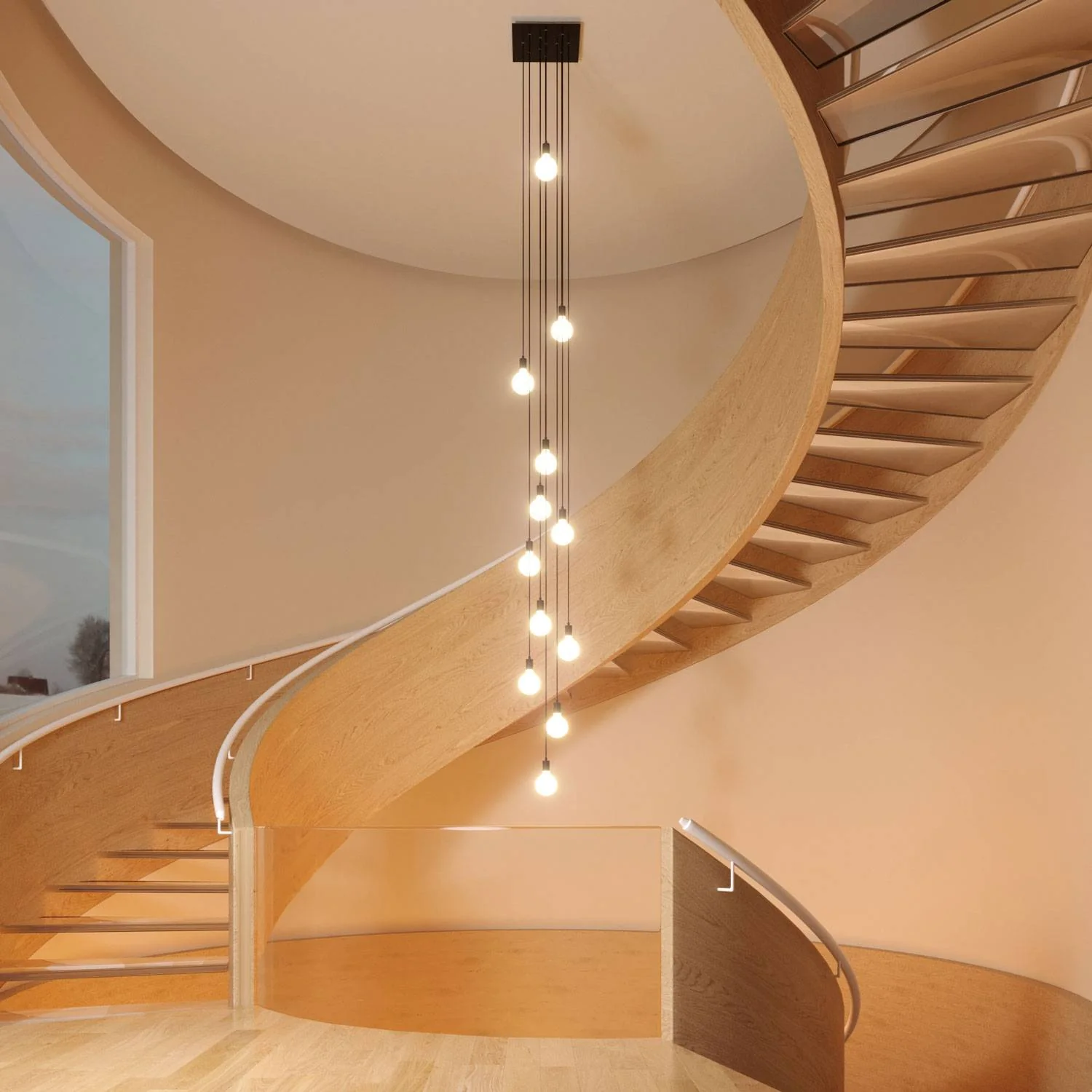 XXL Rose-One square ceiling canopy, 400 mm with 12 holes and 4 side holes - Matte black - Image 5