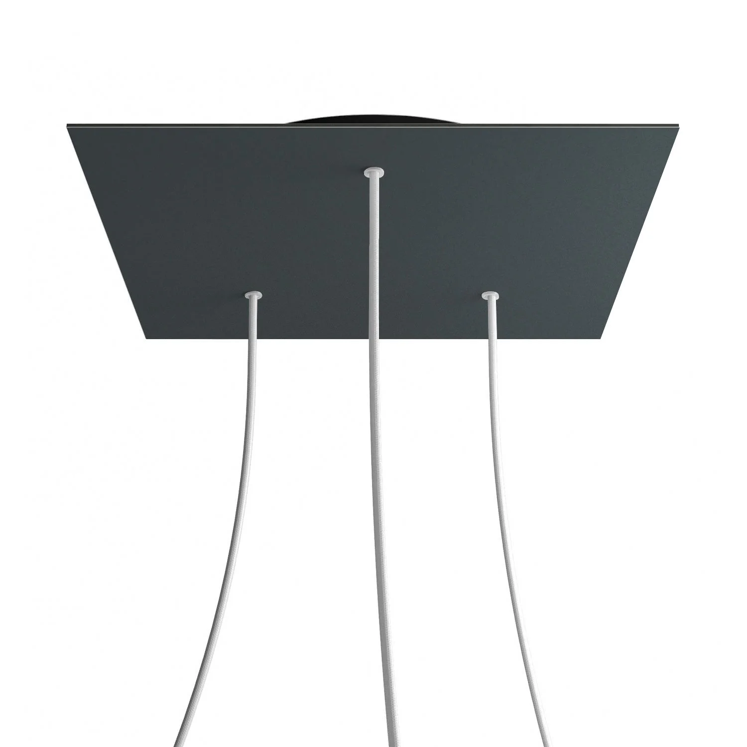 XXL Square Ceiling Canopy Rose-One, 400 mm with 3 holes and 4 side holes - Anthracite - Image 8