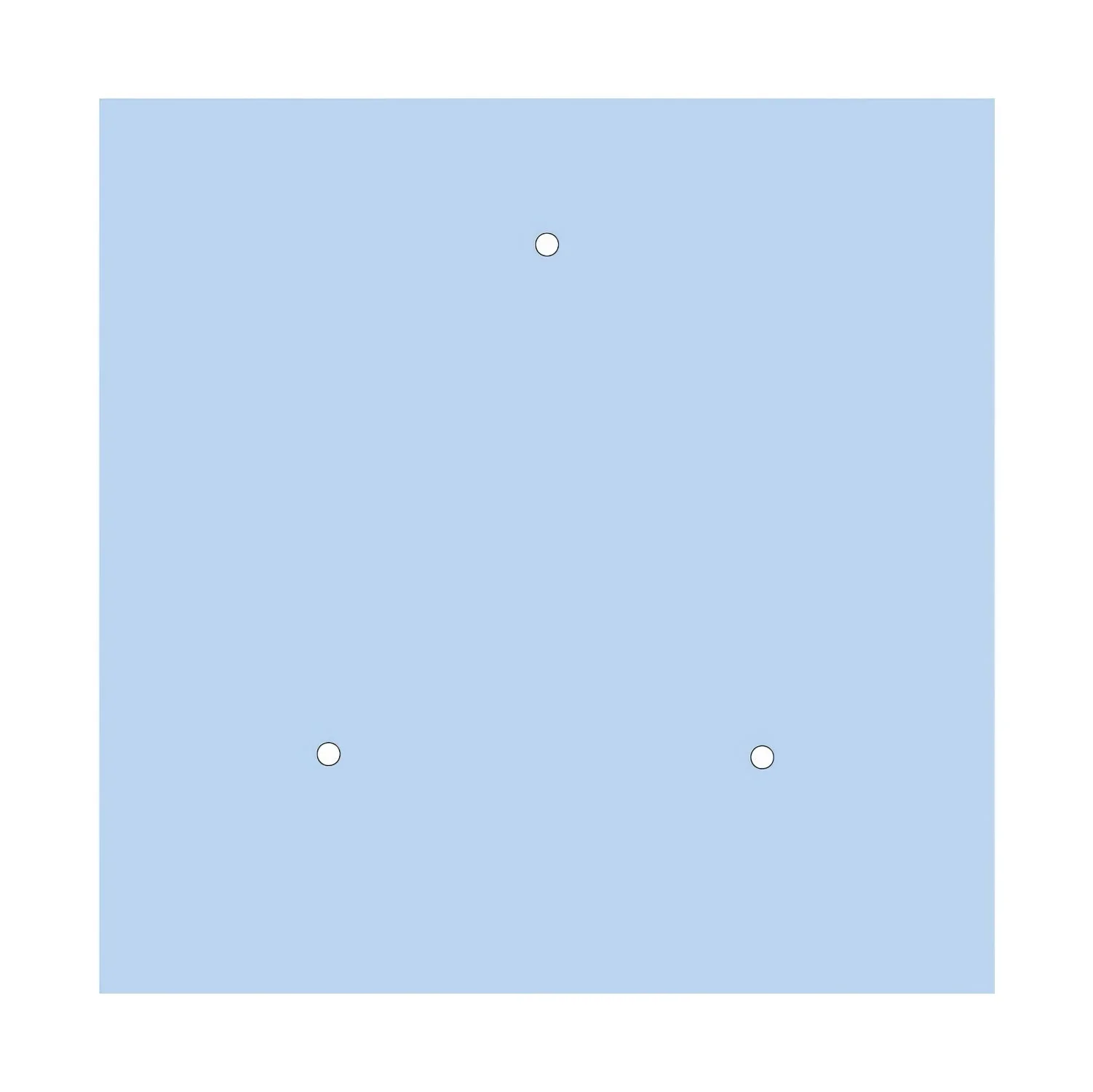 XXL Rose-One square ceiling canopy, 400 mm with 3 holes and 4 side holes - Powder blue - Image 3