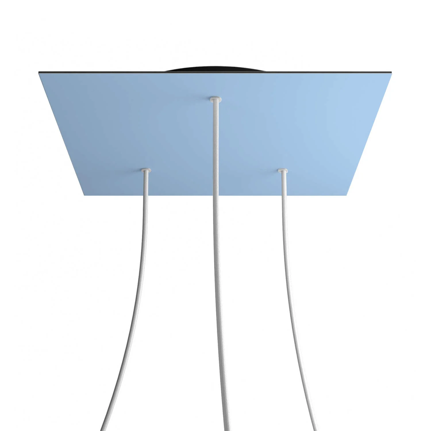 XXL Rose-One square ceiling canopy, 400 mm with 3 holes and 4 side holes - Powder blue - Image 8