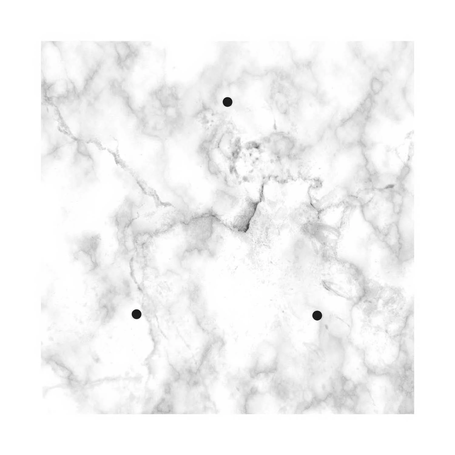 XXL Ceiling Canopy Rose-One square, 400 mm with 3 holes and 4 side holes - Carrara Marble - Image 3