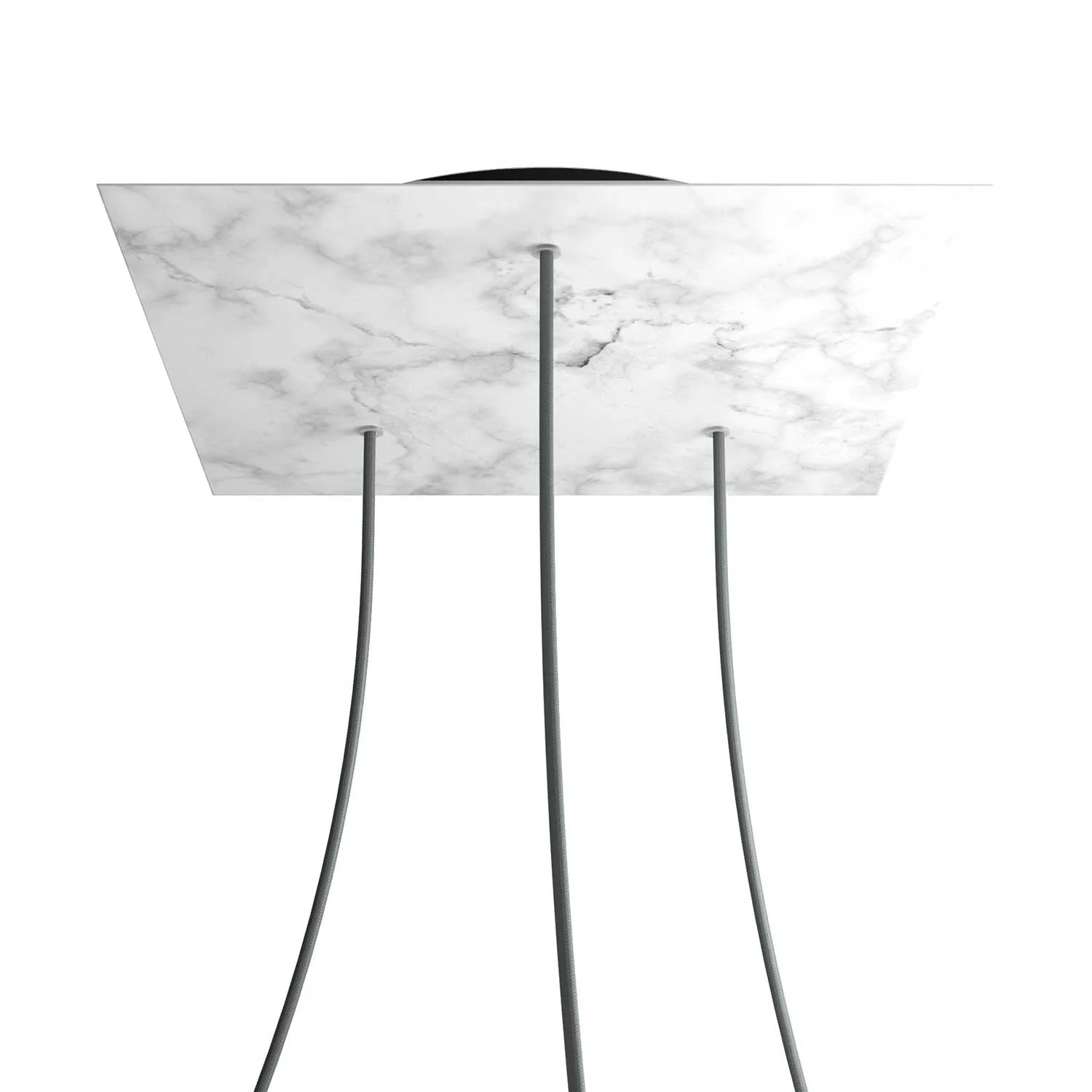 XXL Ceiling Canopy Rose-One square, 400 mm with 3 holes and 4 side holes - Carrara Marble - Image 8