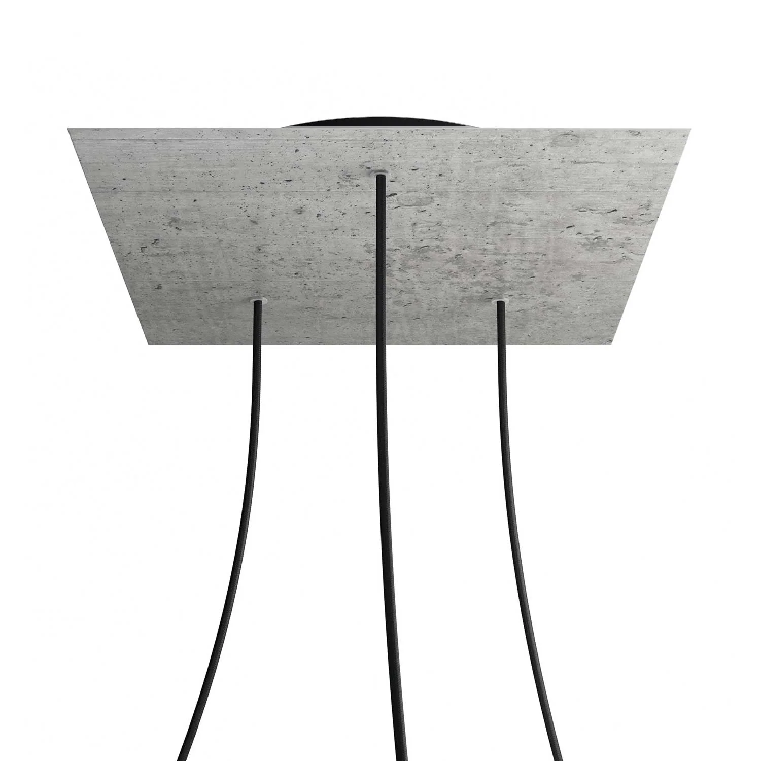 XXL Rose-One square ceiling canopy, 400 mm with 3 holes and 4 side holes - Cement - Image 8
