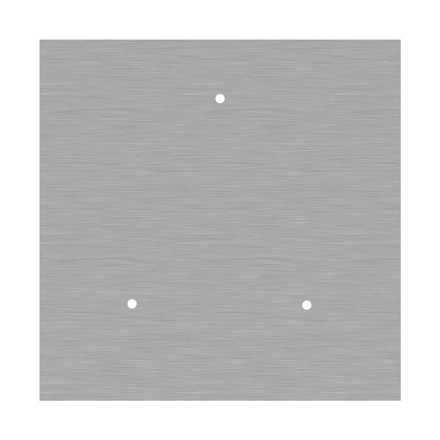XXL Rose-One square ceiling canopy, 400 mm with 3 holes and 4 side holes - Satin steel Dibond - Image 3