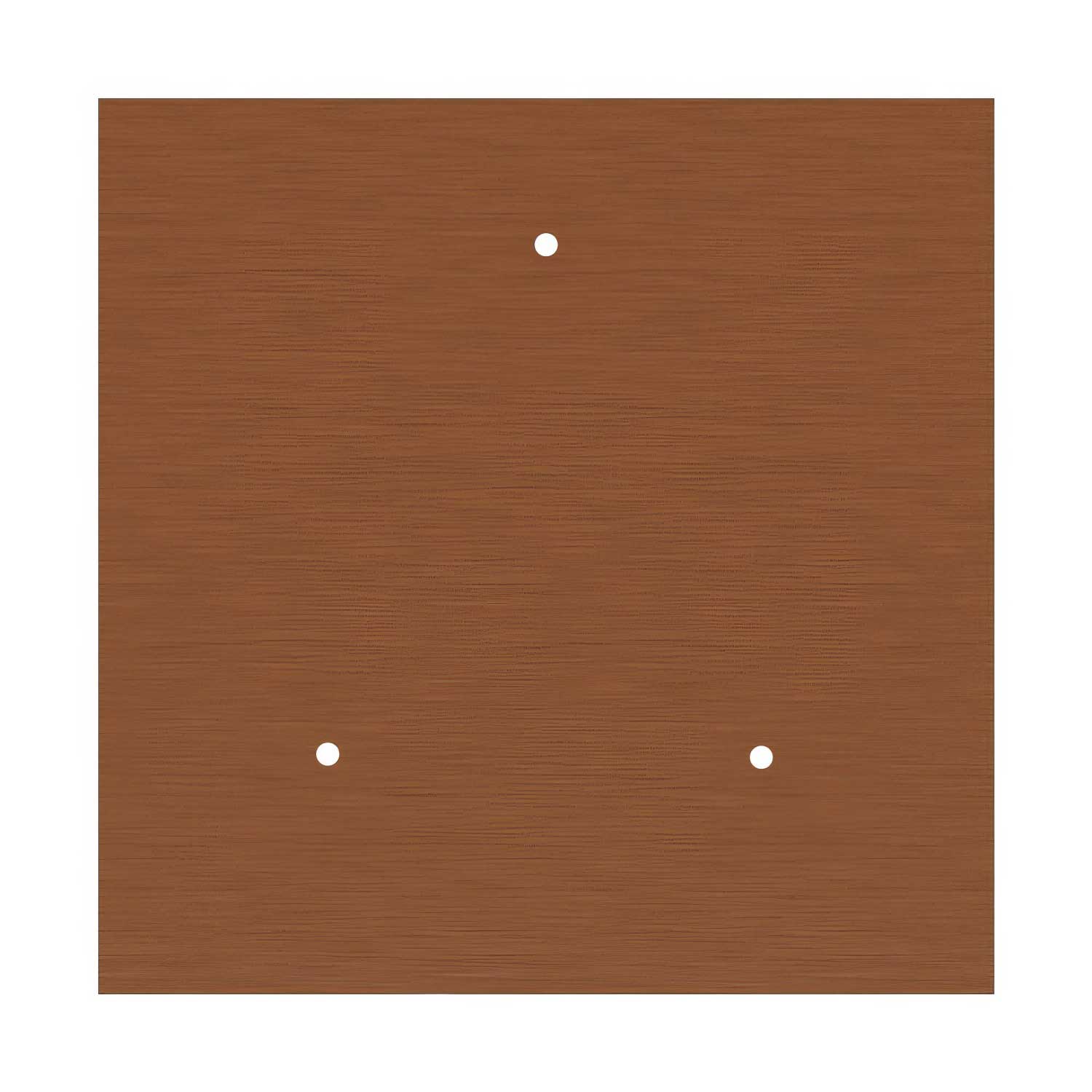 Ceiling canopy XXL Rose-One square, 400 mm with 3 holes and 4 side holes - Satin copper Dibond - Image 3