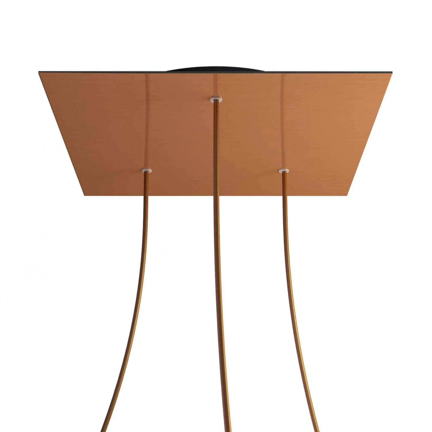 Ceiling canopy XXL Rose-One square, 400 mm with 3 holes and 4 side holes - Satin copper Dibond - Image 8