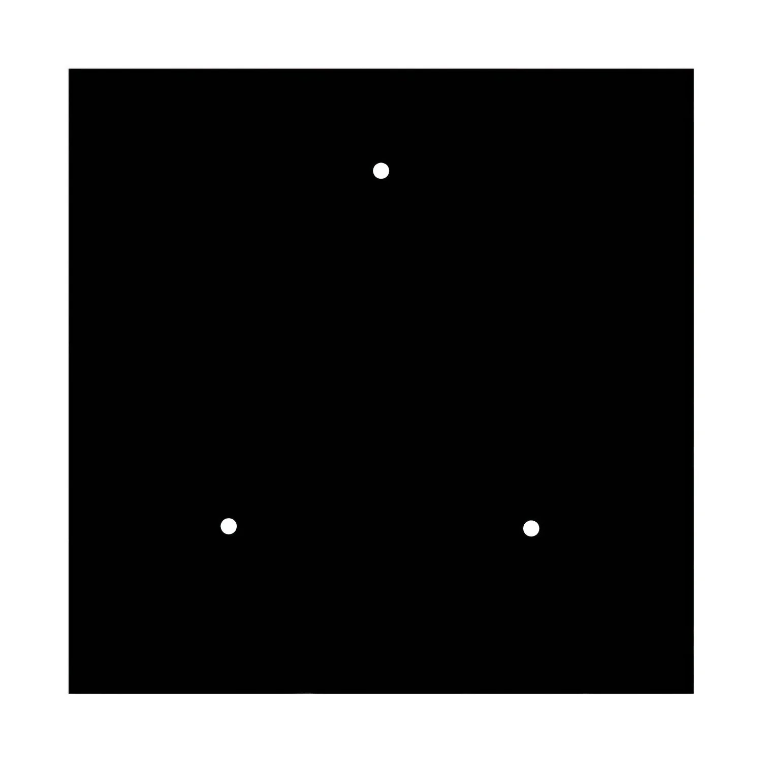 Rose-One XXL square ceiling canopy, 400 mm with 3 holes and 4 side holes - Matte black - Image 3