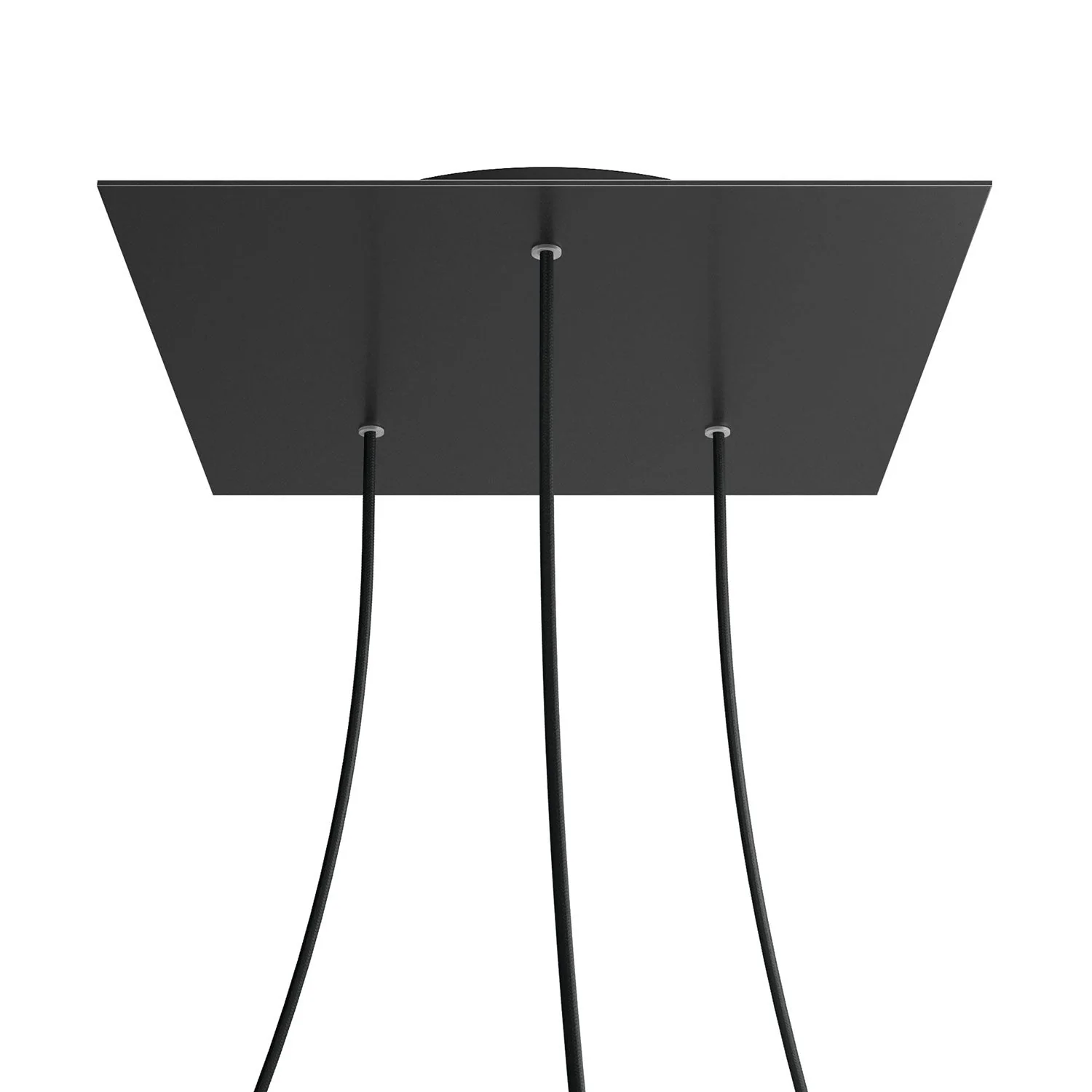 Rose-One XXL square ceiling canopy, 400 mm with 3 holes and 4 side holes - Matte black - Image 8