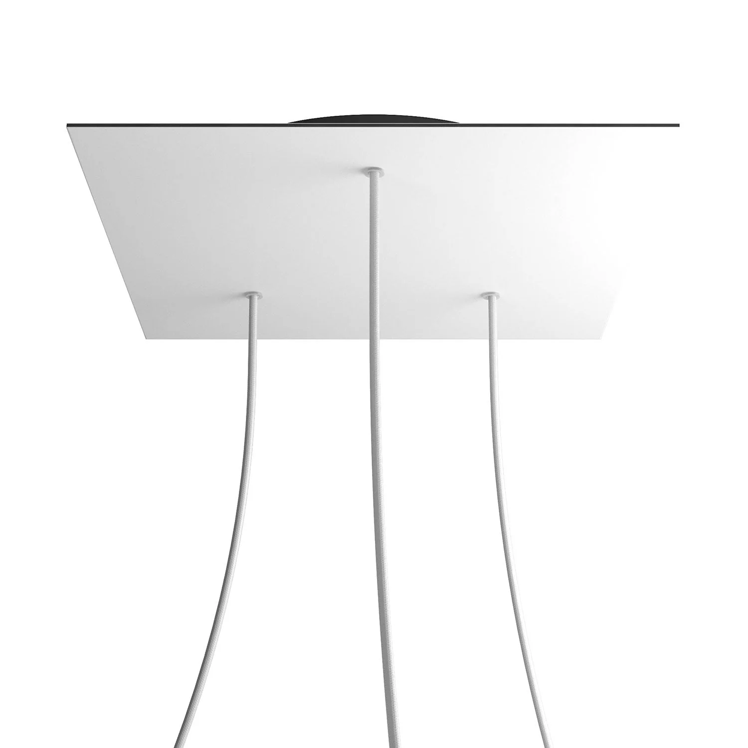 XXL Rose-One square ceiling canopy, 400 mm with 3 holes and 4 side holes - Matte white - Image 8