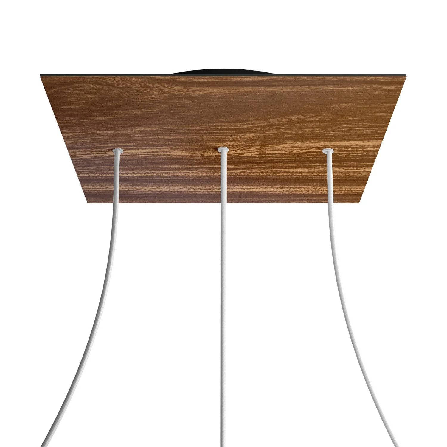 XXL Rose-One square ceiling canopy, 400 mm with 3 inline holes and 4 side holes - Wood - Image 8