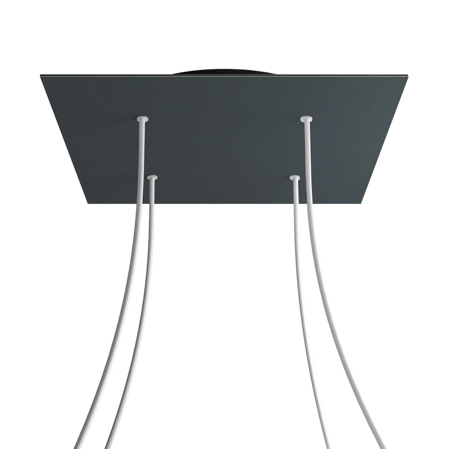 XXL Rose-One square ceiling canopy, 400 mm with 4 holes and 4 side holes - Anthracite - Image 8