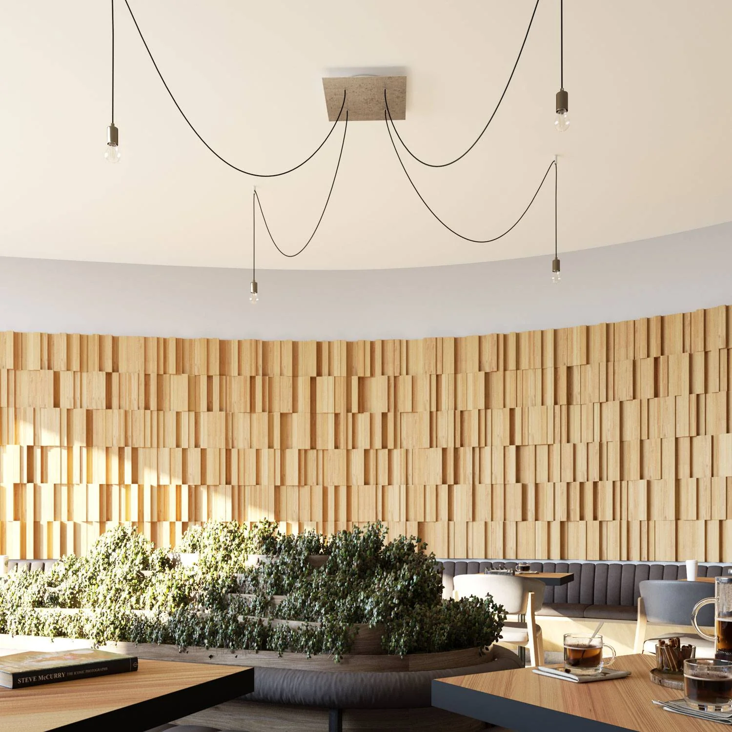 XXL Rose-One square ceiling canopy, 400 mm with 4 holes and 4 side holes - Matte white - Image 5