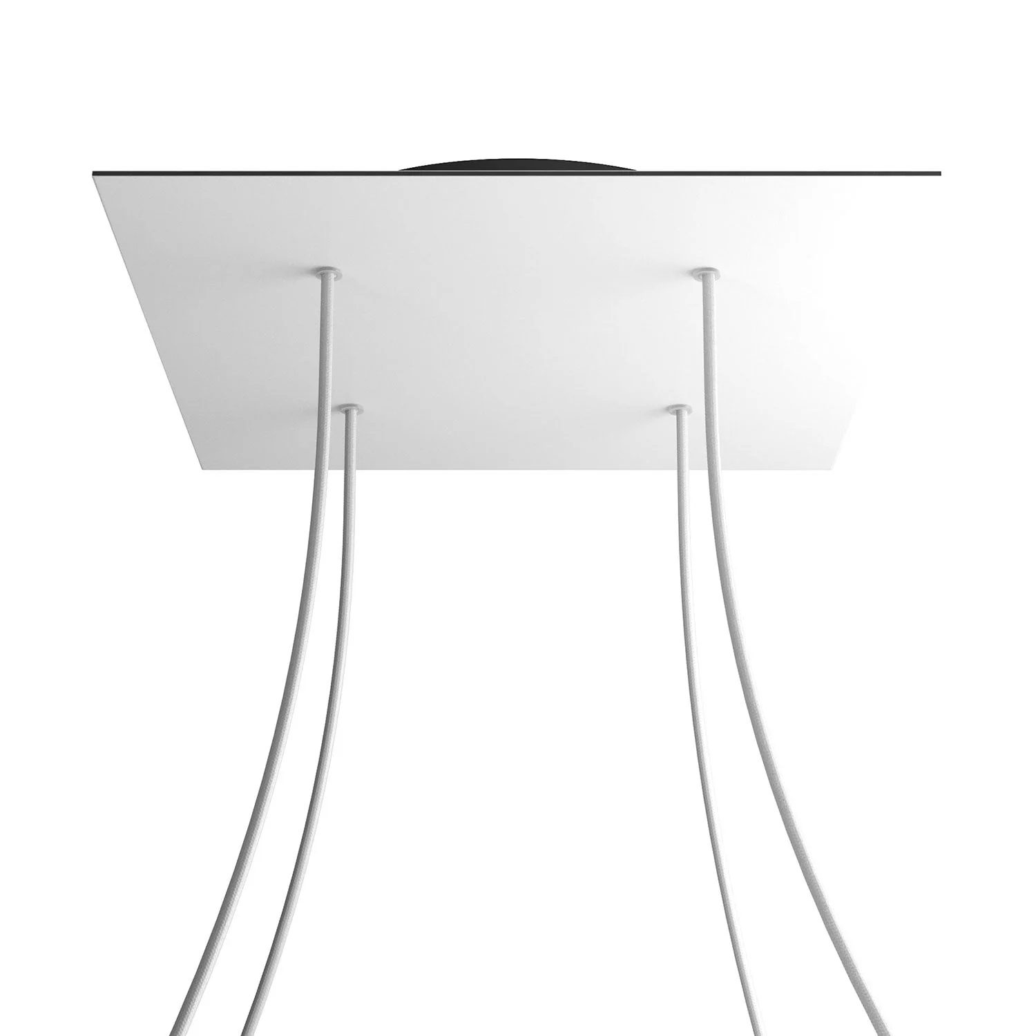 XXL Rose-One square ceiling canopy, 400 mm with 4 holes and 4 side holes - Matte white - Image 8