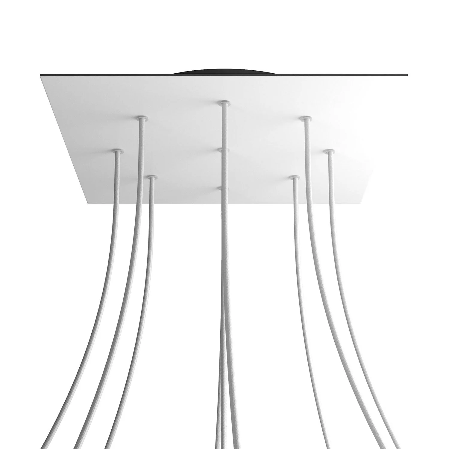 XXL Rose-One square ceiling canopy, 400 mm with 9 holes and 4 side holes – Matte White - Image 8