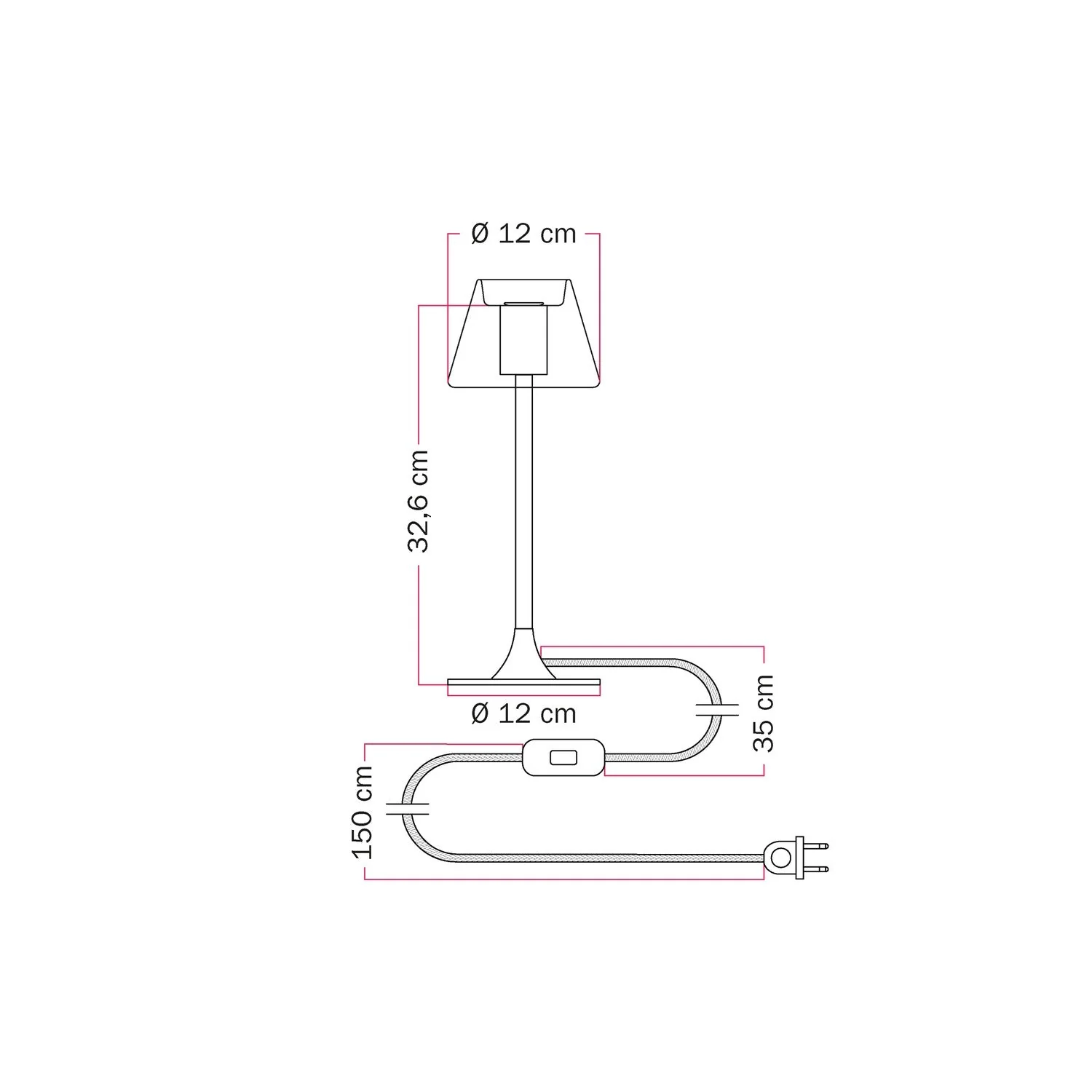 MAG-Y G07 table lamp with round metal base - Matt white - Image 5