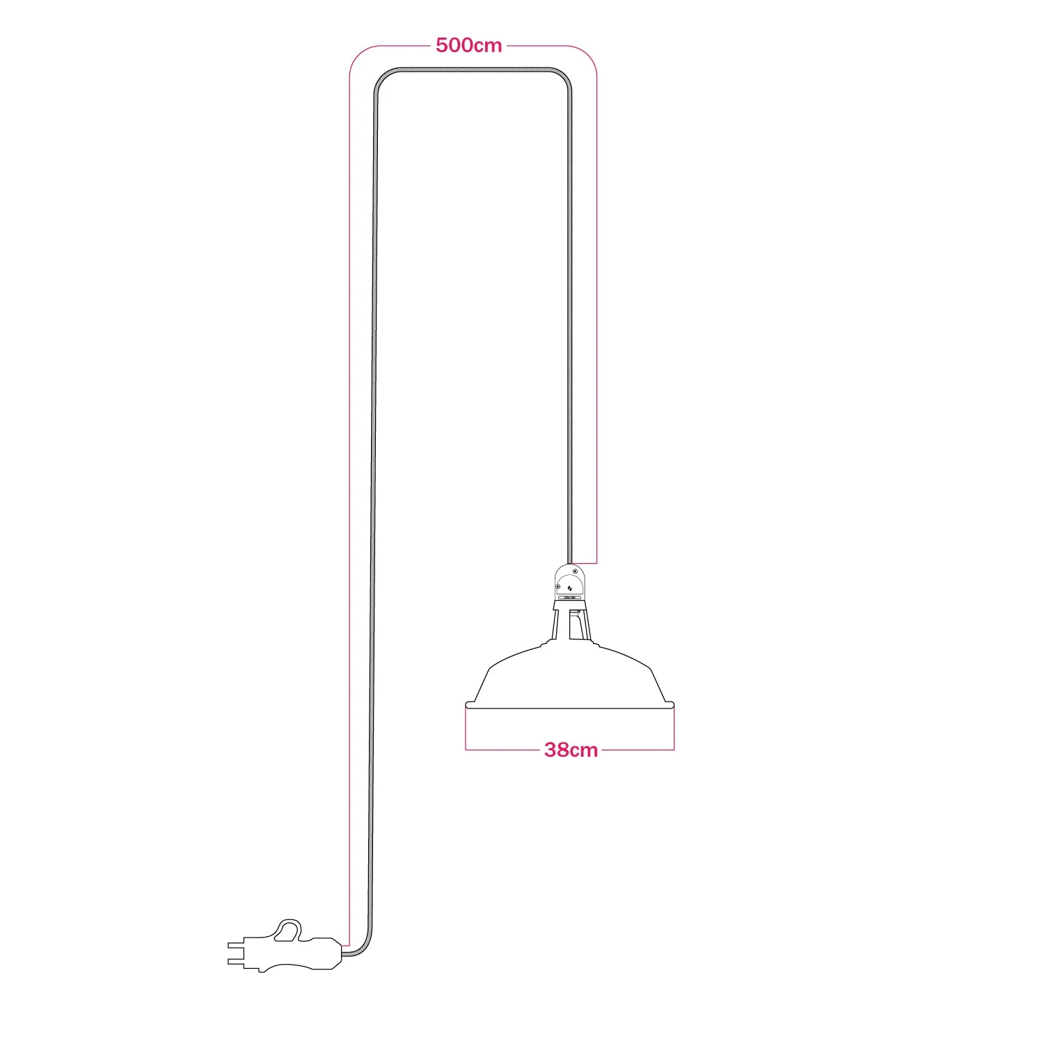 Snake portable outdoor lamp with Harbour lampshade, 5 m fabric cord, IP65 waterproof socket - White - Image 5