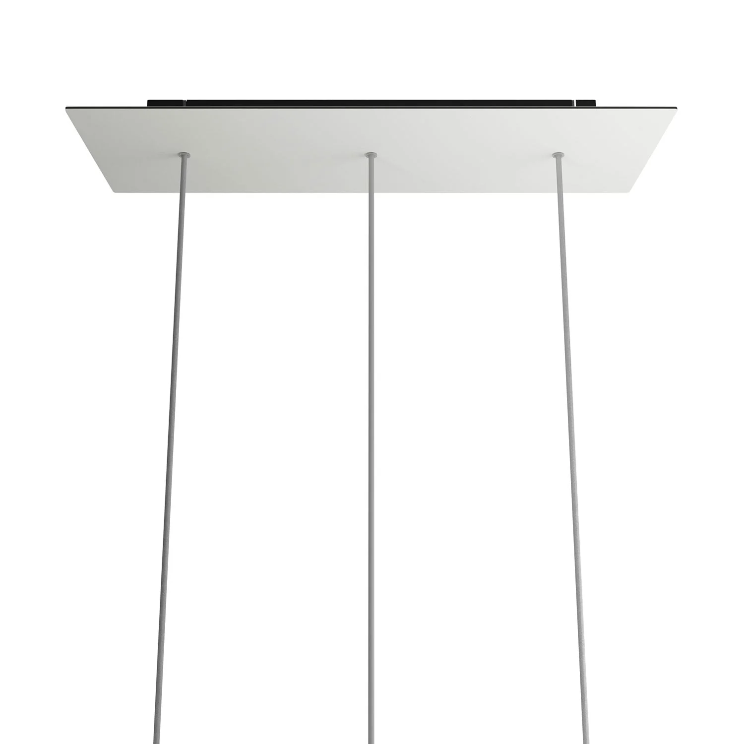 XXL Rose-One rectangular ceiling canopy with 3 inline holes and 6 side holes, size 675 x 225 mm - Matte white Dibond - Image 7